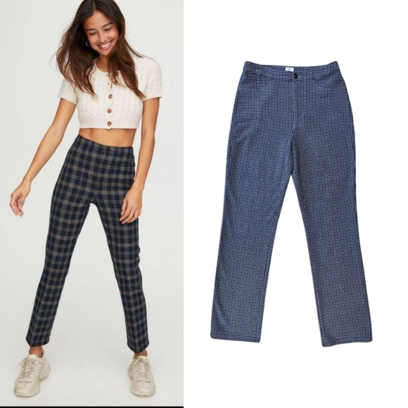 Sunday Best Pants - Aritzia Sunday best freshman plaid High-Rise Rise Pants Size 2